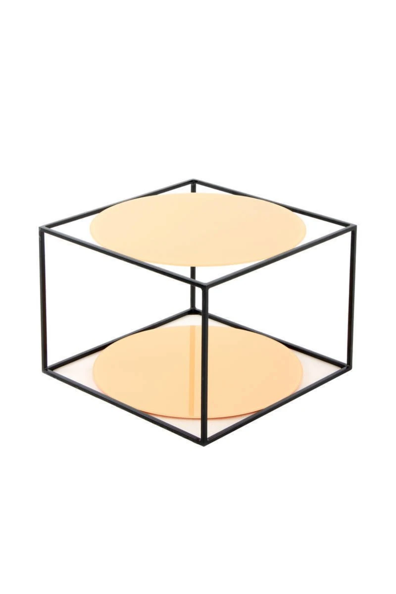 Beistelltisch CODY - orange-schwarz - 50x50 cm 1 Beistelltisch CODY - orange-schwarz - 50x50 cm