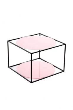 Beistelltisch CODY - rosa-schwarz - 50x50 cm
