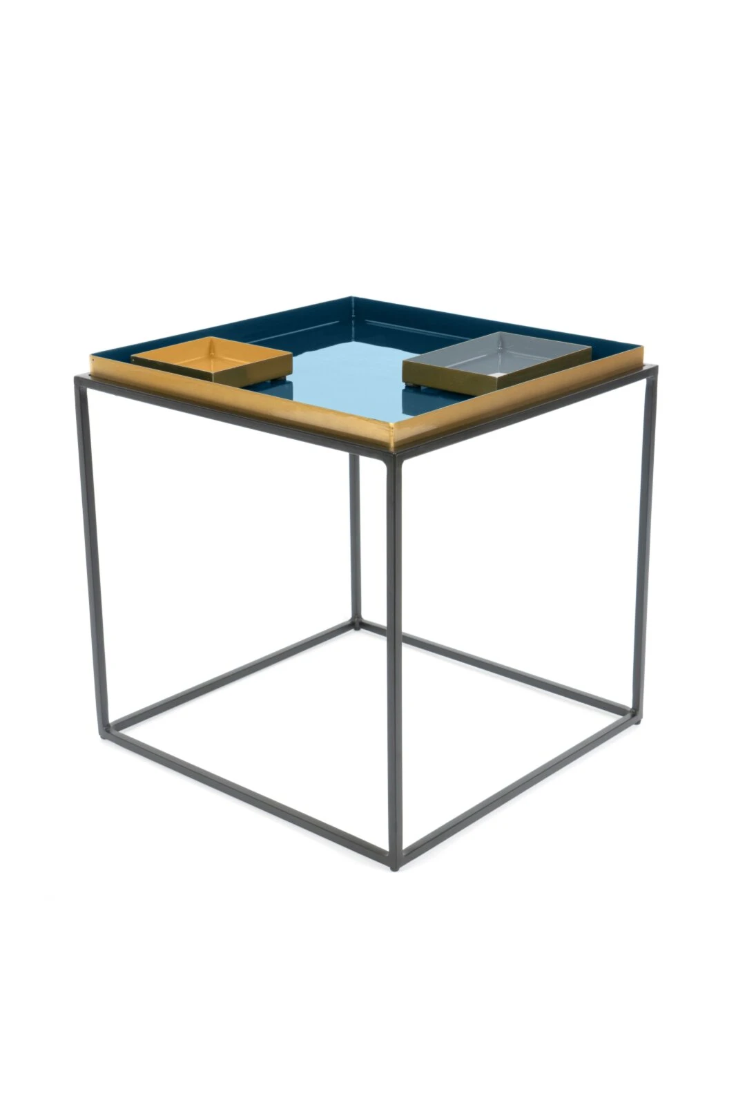 Beistelltisch FAMOSA - blau-grau-gelb 2 Beistelltisch FAMOSA - blau-grau-gelb – Bild 2