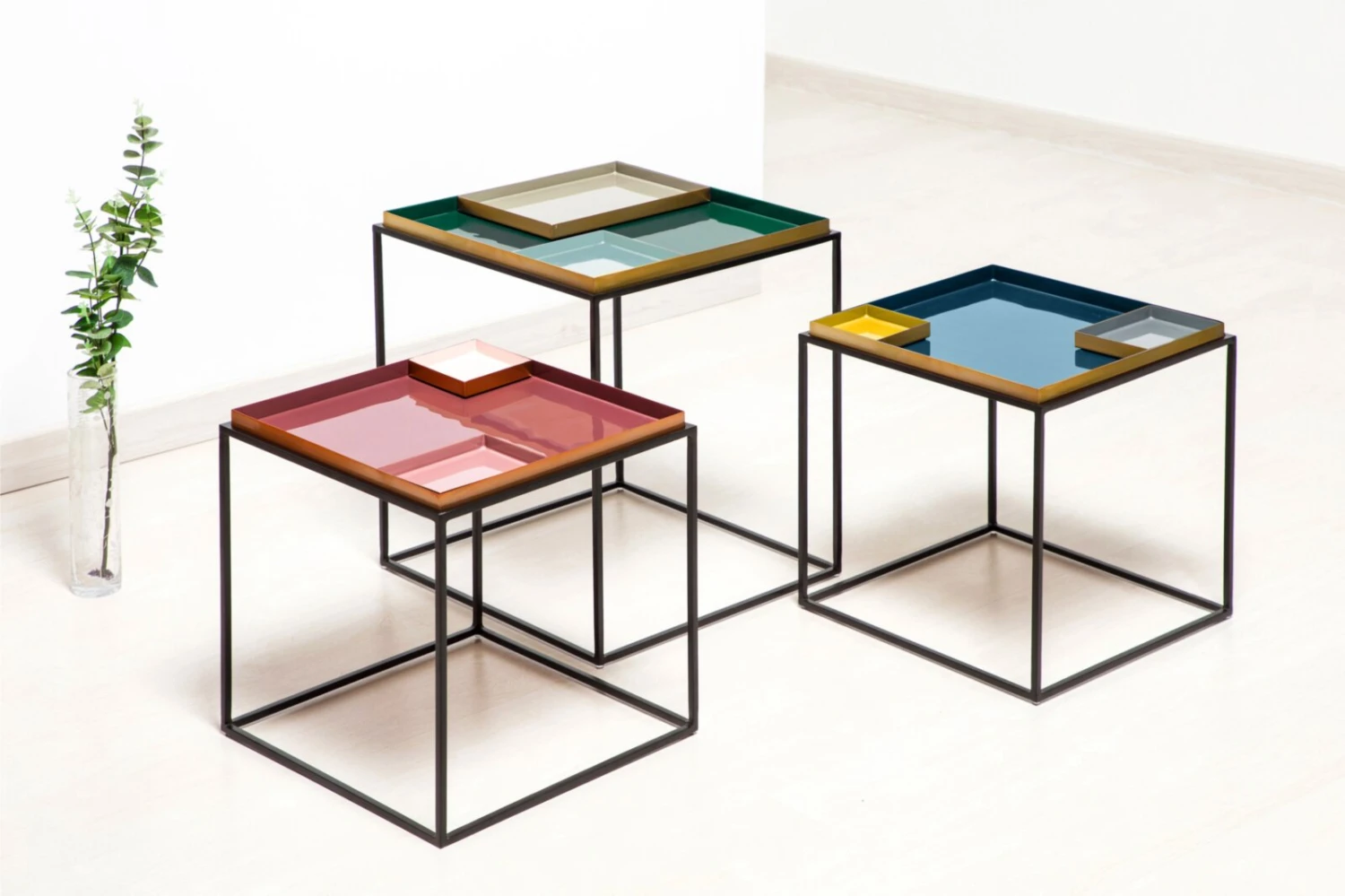 Beistelltisch FAMOSA - blau-grau-gelb 3 Beistelltisch FAMOSA - blau-grau-gelb – Bild 3