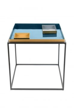 Beistelltisch FAMOSA - blau-grau-gelb