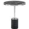 Beistelltisch LANA - silberfarben-schwarz - Marmorblock