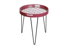 Beistelltisch RIVER - rot - Metall - 50 cm breit