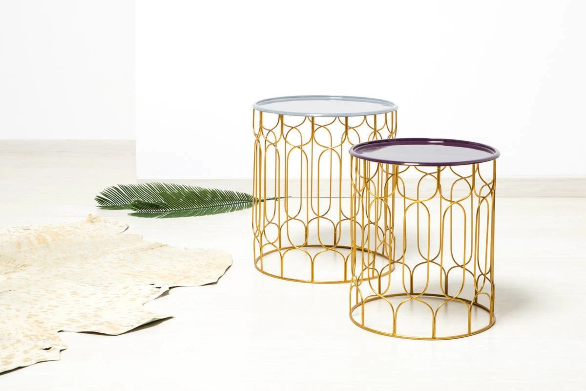 2er-Set Beistelltisch TIMBA 210 - grau-pflaume - 49 cm 4 2er-Set Beistelltisch TIMBA 210 - grau-pflaume - 49 cm – Bild 4