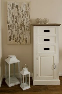 Kommode Rita - weiß - 3 Schubkästen - 1 Tür -Wohnzimmer Verkäufe 9003798100 04 1600Wx1600H