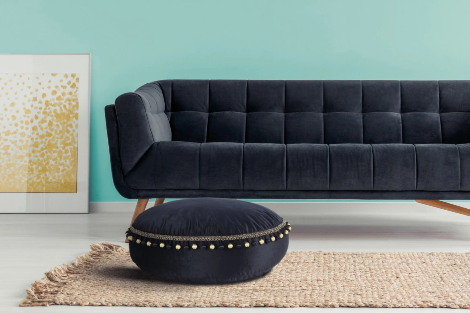 Bodenkissen TAJ MAHAL 425 - schwarz - Samt 3 Bodenkissen TAJ MAHAL 425 - schwarz - Samt – Bild 3