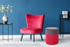 Hocker KASSANDRA 125 - rot-dunkelgrau - mit Stauraum -Wohnzimmer Verkäufe 9003803000 02 1600Wx1600H