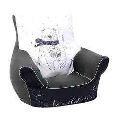 Sitzsack BEAR - schwarz-weiß-braun - 40x50 cm