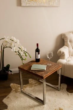 Beistelltisch XAVIER - Mangoholz massiv - silber - 50 cm breit -Wohnzimmer Verkäufe 9003829200 03 1600Wx1600H