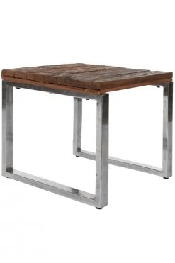 Beistelltisch XAVIER - Mangoholz massiv - silber - 50 cm breit