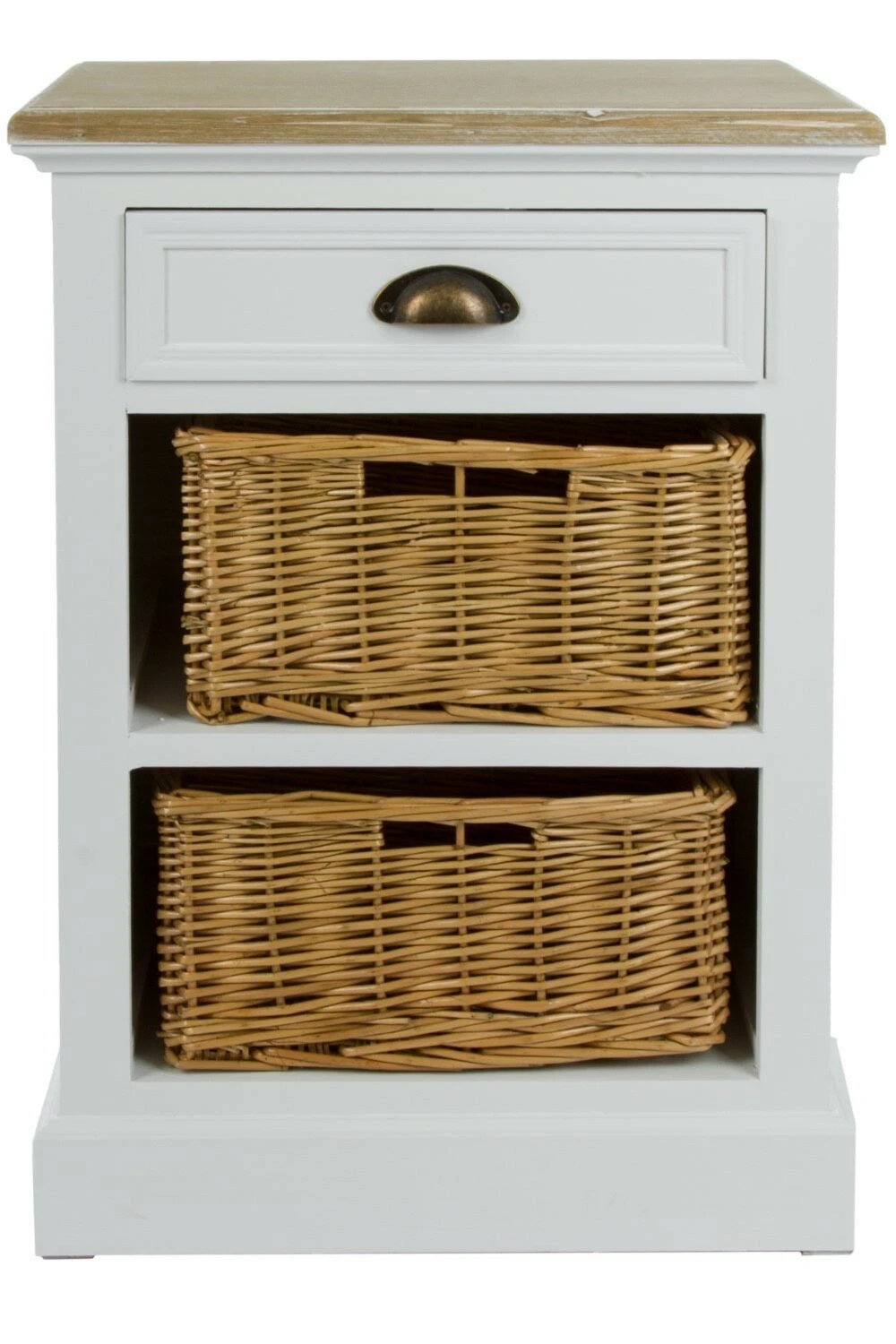 Kommode TOSCANA - weiß-natur- mit Rattankörbe 2 Kommode TOSCANA - weiß-natur- mit Rattankörbe – Bild 2