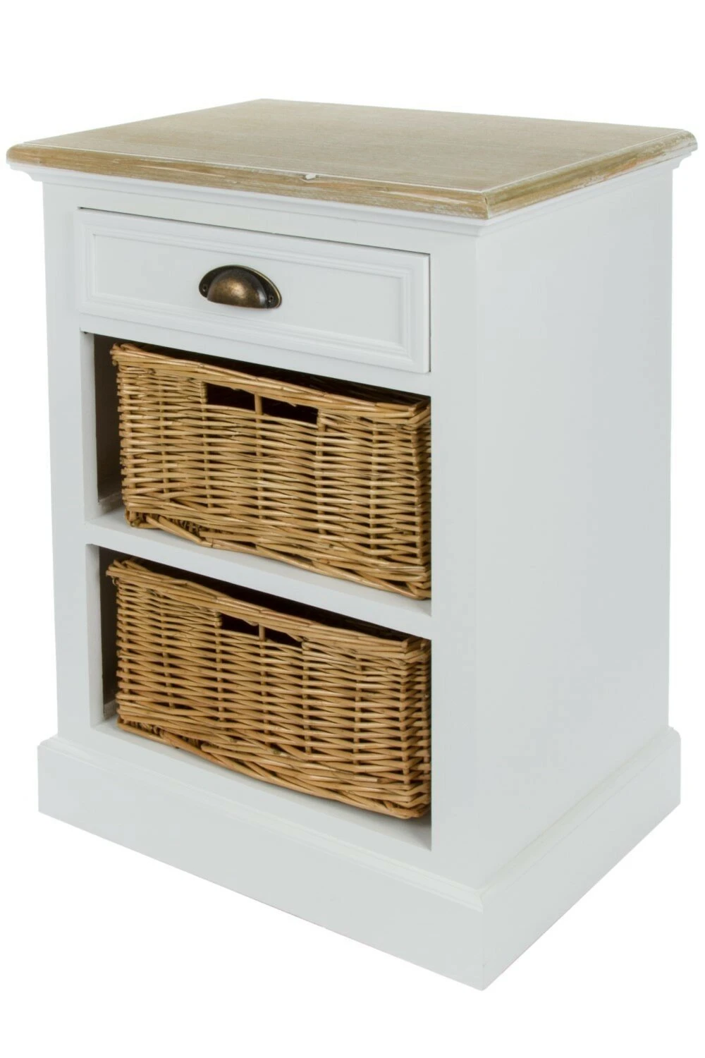 Kommode TOSCANA - weiß-natur- mit Rattankörbe 1 Kommode TOSCANA - weiß-natur- mit Rattankörbe