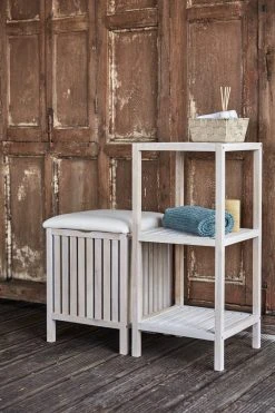 WENKO Badregal NORWAY - weiß - Walnuss massiv - 3 Böden 5 WENKO Badregal NORWAY - weiß - Walnuss massiv - 3 Böden -Wohnzimmer Verkäufe 9003867600 03 1600Wx1600H