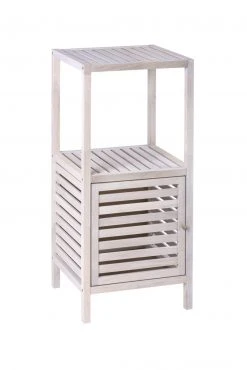 WENKO Regal NORWAY - weiß - Massivholz - mit Tür