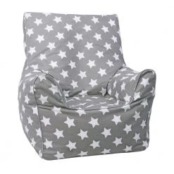 Kindersitzsack GREY WHITE STARS - grau-weiß