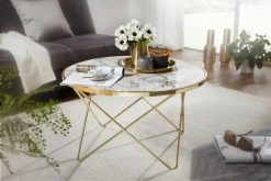 Beistelltisch - gold-weiß - Marmoroptik - Ø 85 cm -Wohnzimmer Verkäufe 9003879500 03 1600Wx1600H