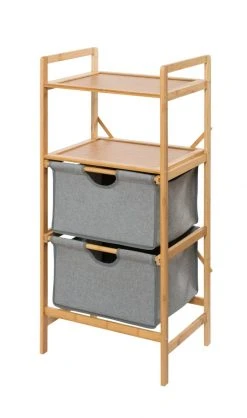 WENKO Badregal BAHARI - Bambus - 2 Schubkästen