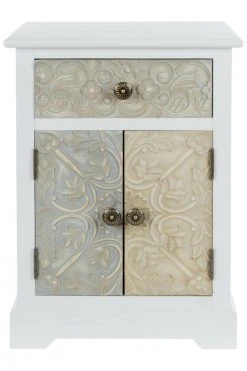 Kommode INEZ - weiß-braun - Holz