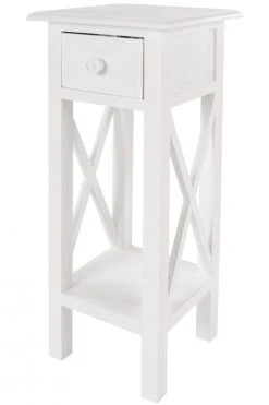 Beistelltisch MERIDIAN - weiß - mit 1 Schublade