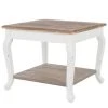 Beistelltisch ADRIANA - weiß-braun - mit Ablagefläche