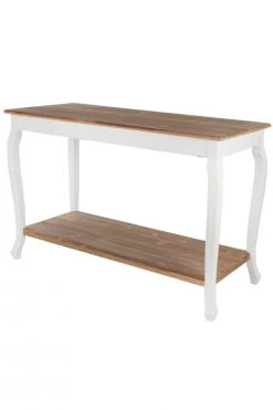 Konsole ADRIANA - weiß-braun - mit Ablagefläche
