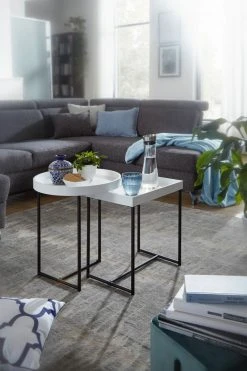 2er-Set Beistelltisch - weiß-schwarz - rund und eckig -Wohnzimmer Verkäufe 9003938500 04 1600Wx1600H