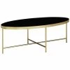 Couchtisch - gold-schwarz - Marmor-Optik - oval