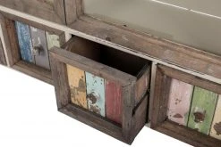 Wandablage VILLE - weiß-braun-bunt - mit 4 Schubladen -Wohnzimmer Verkäufe 9003947000 03 1600Wx1600H