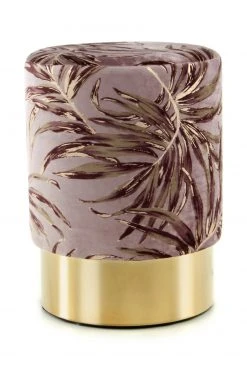 Polsterhocker GIPSY 225 - bordeaux-goldfarben - Leafs - Samt -Wohnzimmer Verkäufe 9003985200 04 1600Wx1600H