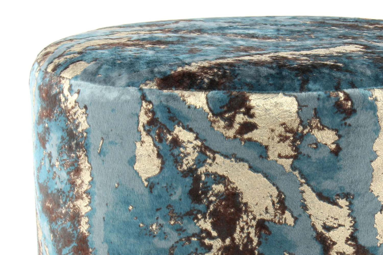 Polsterhocker GIPSY 325 - blau-gold marmoriert - Samt 3 Polsterhocker GIPSY 325 - blau-gold marmoriert - Samt – Bild 3