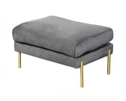 Polsterhocker - grau - Samt