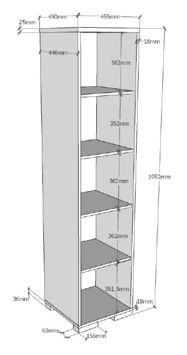 Regal LONDON - weiß - 195 cm hoch 2 Regal LONDON - weiß - 195 cm hoch – Bild 2
