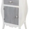 Kommode ROMA - weiß - grau - mit Tür und Schublade