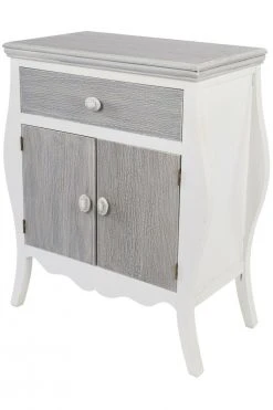 Kommode ROMA - weiß-grau - 2 Türen - eine Schublade