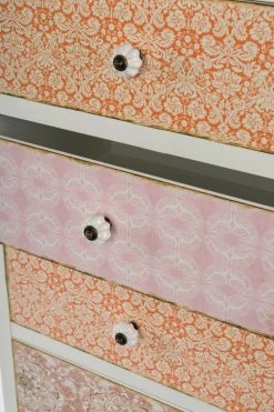 Kommode Paisley - shabby chic - weiß-bunt - mit 6 Schubladen -Wohnzimmer Verkäufe 9004101200 03 1600Wx1600H