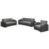 3-teiliges Sofa-Set - anthrazit - mit Liegefunktion