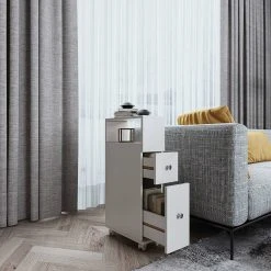 Universalschrank - weiß - mit Rollen -Wohnzimmer Verkäufe 9004218800 04 1600Wx1600H