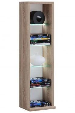 CD-DVD-Regal RASATO L - Sonoma Eiche - 77 cm hoch