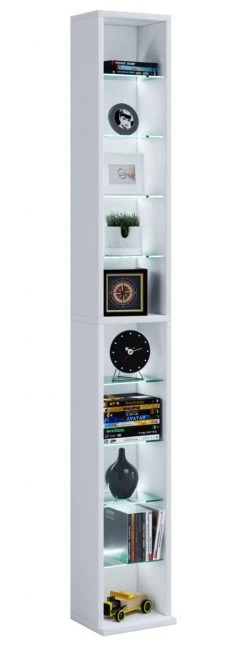 CD-DVD-Regal RASATO XL - weiß - 152 cm hoch