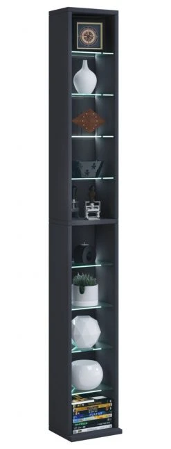 CD-DVD-Regal RASATO XL - schwarz - 152 cm hoch