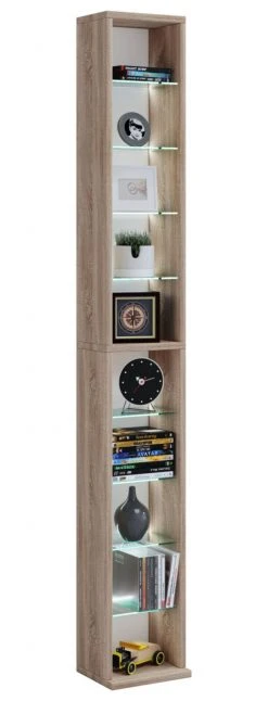 CD-DVD-Regal RASATO XL - Sonoma Eiche - 152 cm hoch