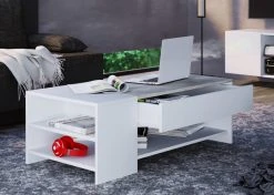 Couchtisch TINDUS - weiß-Beton-Optik - mit Schublade -Wohnzimmer Verkäufe 9004243900 02 1600Wx1600H
