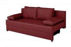 Schlafsofa - rot - Webstoff