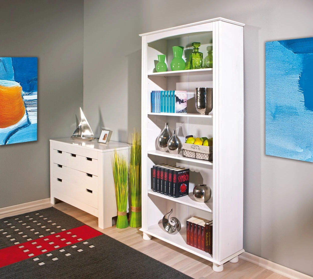 Bücherregal ANKE - weiß - Kiefer Massivholz 4 Bücherregal ANKE - weiß - Kiefer Massivholz – Bild 4