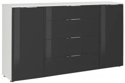 Sideboard - anthrazit-weiß - Glasfront - 180 cm breit