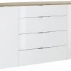 Sideboard - Riviera Eiche-weißglas - 2-türig
