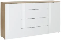 Sideboard - Riviera Eiche-weißglas - 2-türig