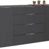 Sideboard - Riviera Eiche-anthrazit matt - 2-türig