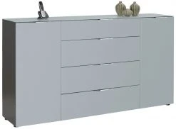Sideboard - anthrazit-seidengrau matt - 2-türig