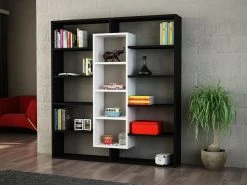 Bücherregal - schwarz-weiß - 135,7 cm hoch -Wohnzimmer Verkäufe 9004317700 03 1600Wx1600H